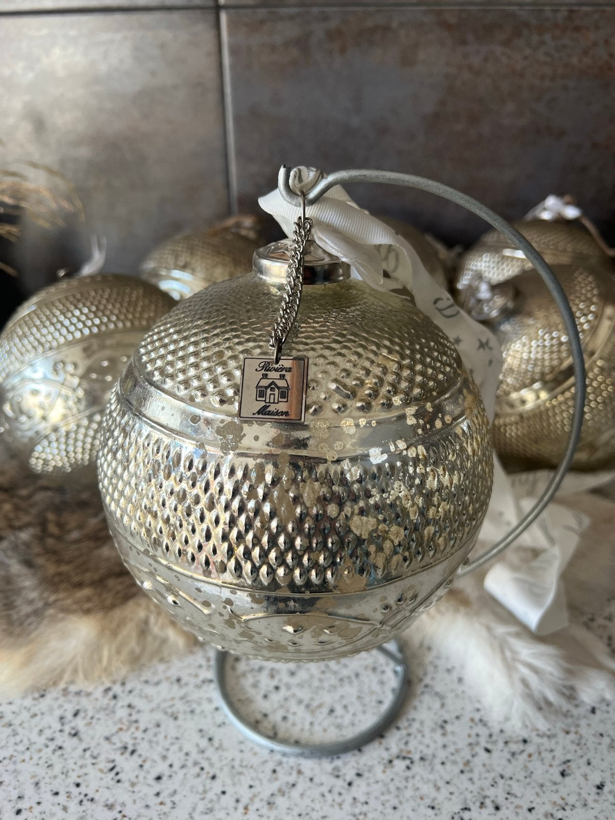 Riviera Maison 9 grote kerstballen 17 cm, Ophalen of Verzenden, Gebruikt