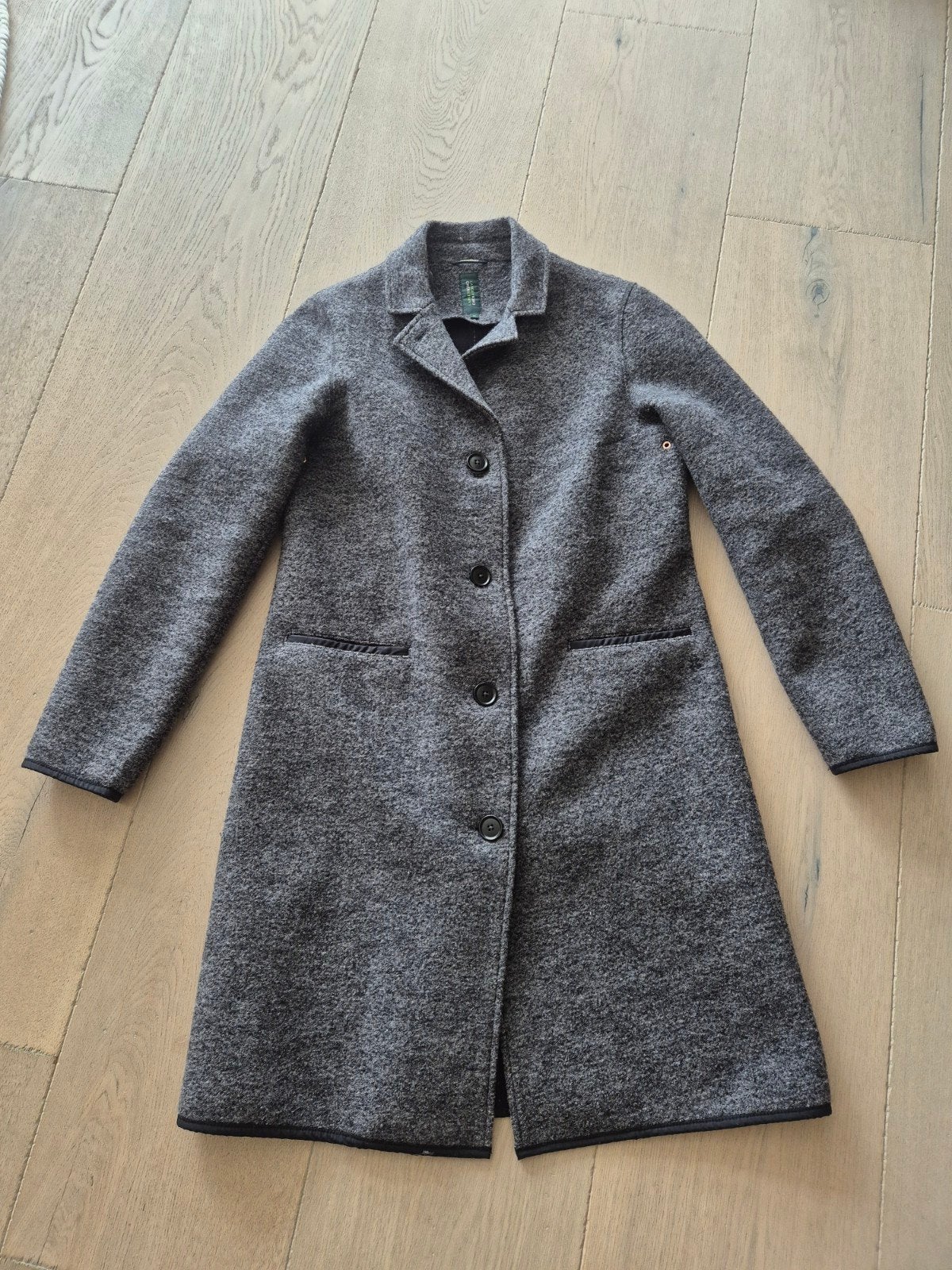 LangerChen wollen jas in maat M, zgan, Kleding | Dames, Maat 38/40 (M), Ophalen of Verzenden, Zo goed als nieuw, Grijs