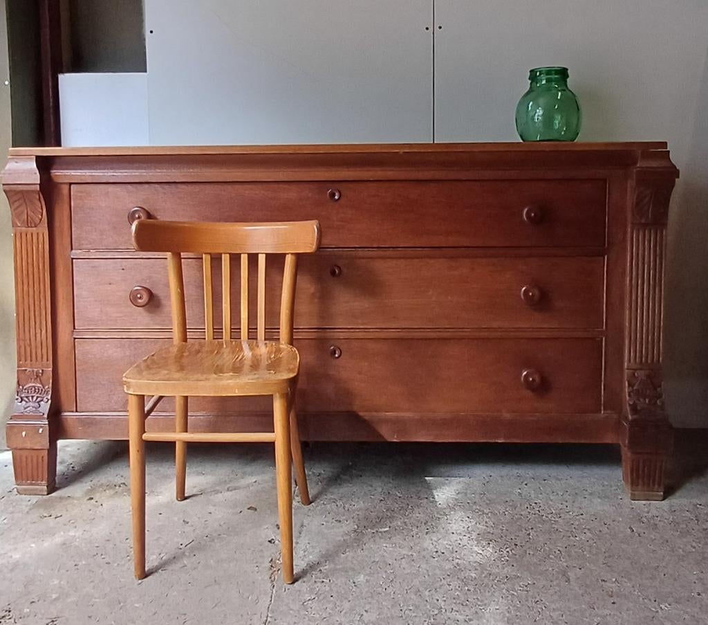 Prachtig antiek zeer grote ladenkast dressoir commode, Ophalen of Verzenden, Zo goed als nieuw, 3 of 4 laden, Minder dan 100 cm