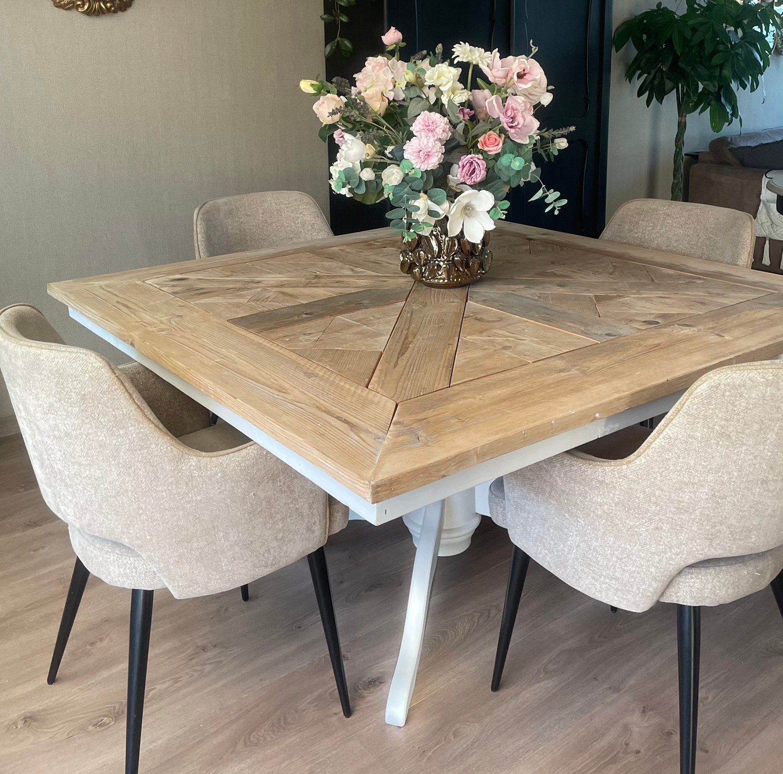 Eettafel mozaïek (maison riviera look ), Ophalen, Zo goed als nieuw, Rechthoekig, 100 tot 150 cm