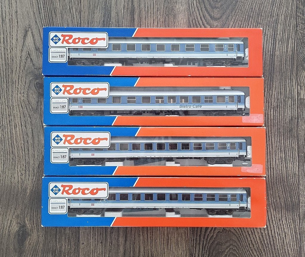 4x Roco DB AG Interregio exact 1/87, Hobby en Vrije tijd, Modeltreinen | H0, Zo goed als nieuw, Wagon, Gelijkstroom, Roco, Ophalen