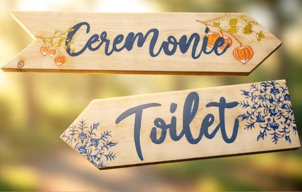 Gepersonaliseerde  wegwijzers ceremoniebankje welkomstbord, Ophalen of Verzenden, Nieuw