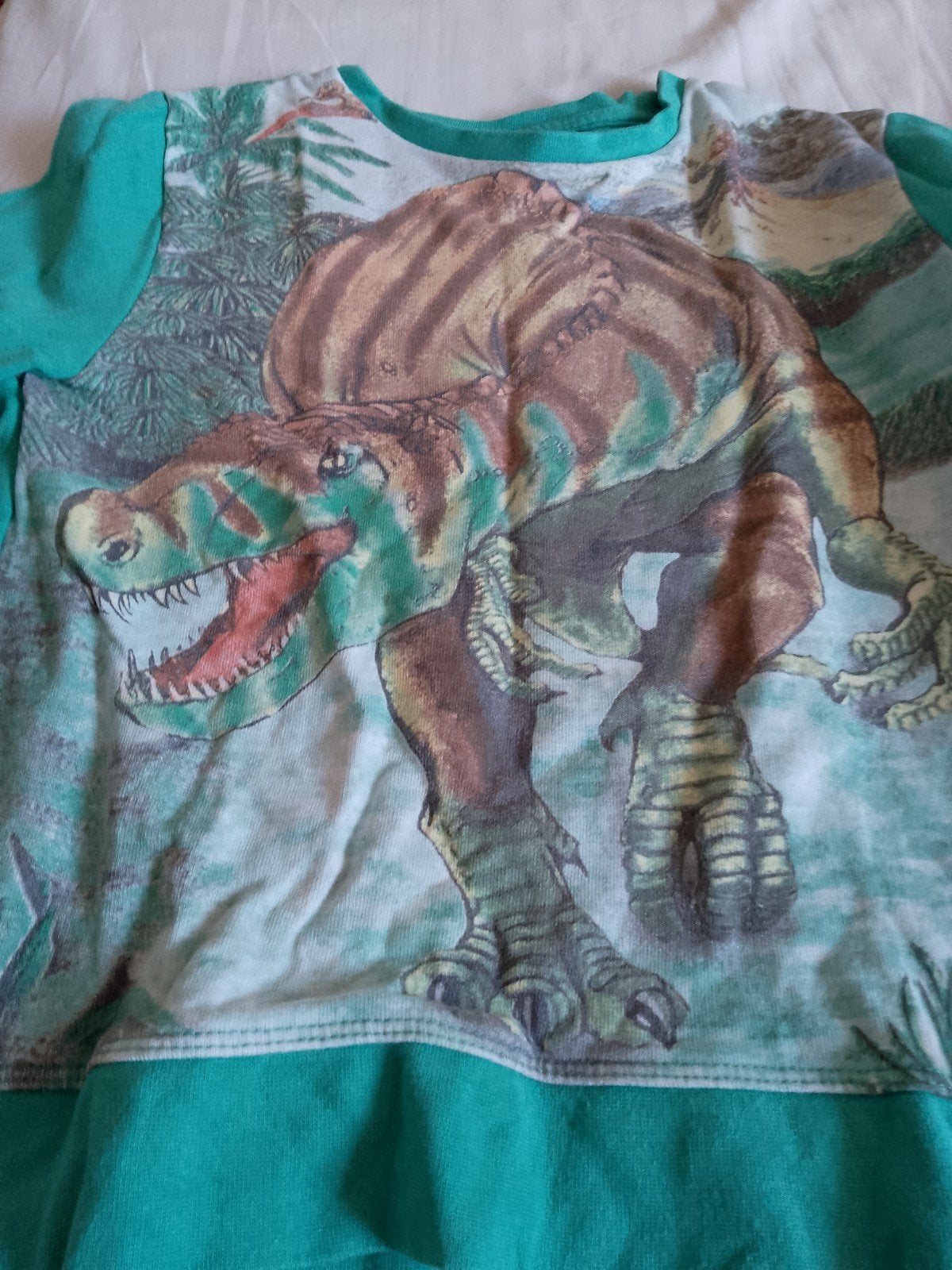 Stoere Tom Tailor trui met dinosaurus print, maat 128/134, Tom Tailor, Gebruikt, Trui of Vest, Ophalen of Verzenden