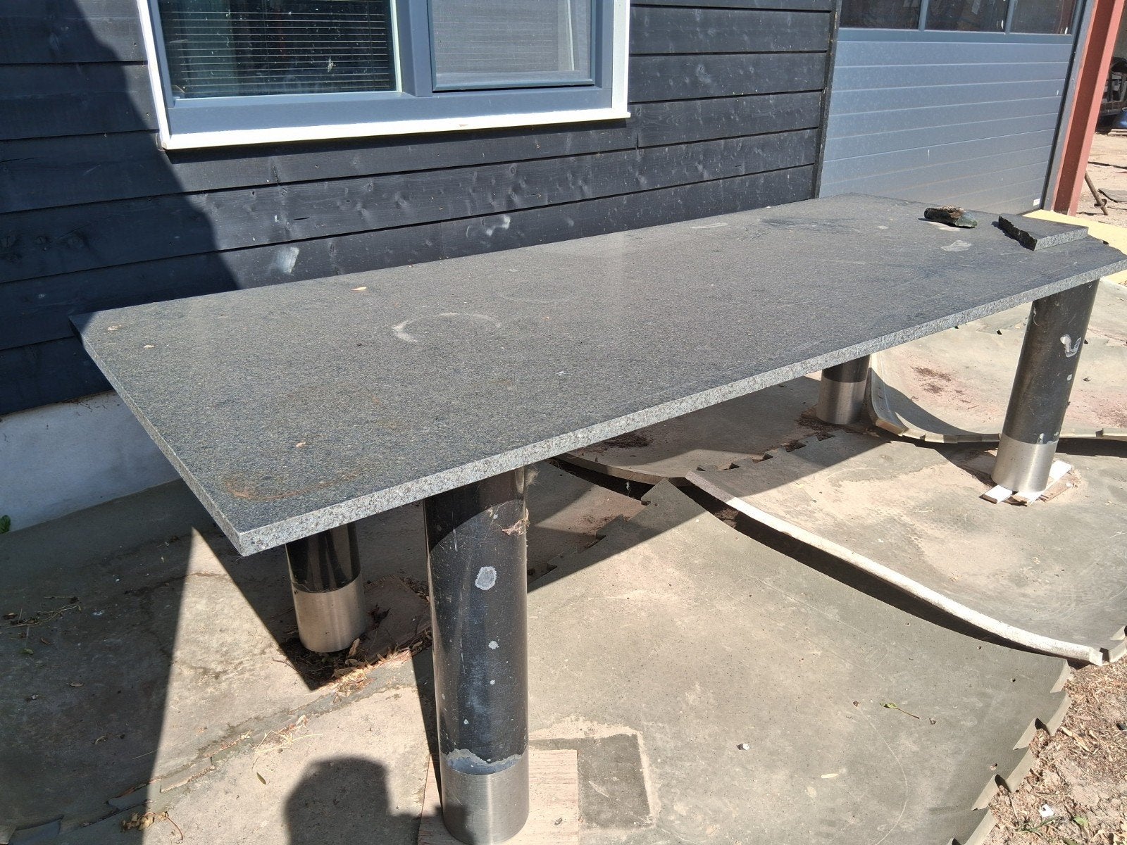 Tuintafel, Tuin en Terras, Tuintafels, Ophalen, Gebruikt, Rechthoekig, Rvs