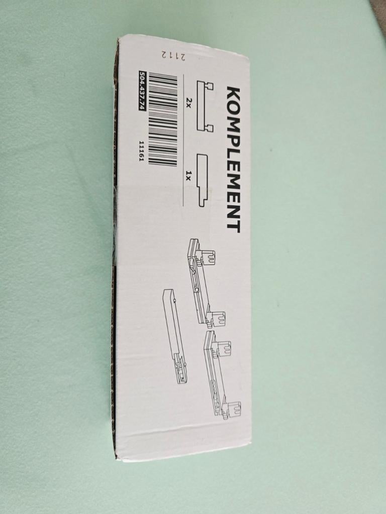 IKEA KOMPLEMENT Ladegeleiders (2x) en Bevestigingen (1x), Huis en Inrichting, Kasten | Kledingkasten, Minder dan 50 cm, Nieuw