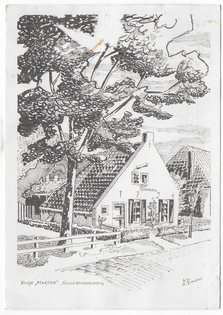 Schiermonnikoog Huisje Marten gelopen Ansichtkaart (B7931), Ophalen of Verzenden, 1980 tot heden, Gelopen, Zuid-Holland