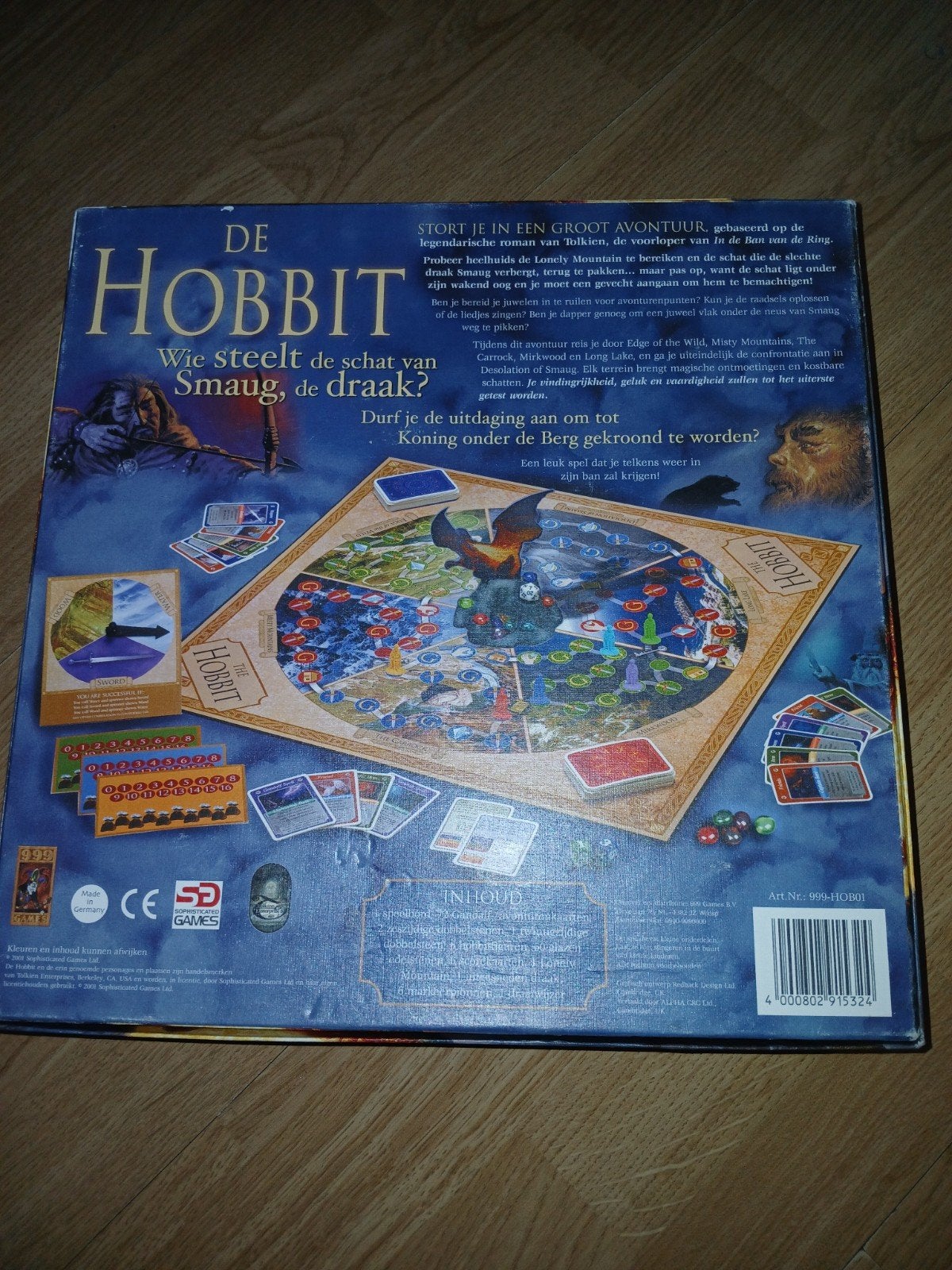 De Hobbit: Wie steelt de schat van Smaug, de draak?, Drie of vier spelers, Ophalen, Gebruikt, 999 Games