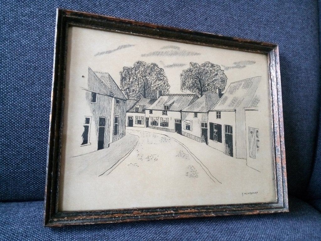 Pentekeningen G. Mijnsbrugge 1867-1929 Boerderij Straatstr, Verzenden