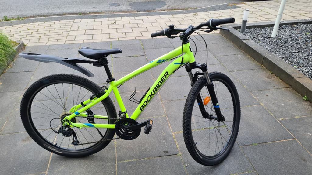 Rockrider ST 100 Mountainbike - Zo goed als nieuw, Fietsen en Brommers, Fietsen | Mountainbikes en ATB, Gebruikt, Hardtail, Velgrem