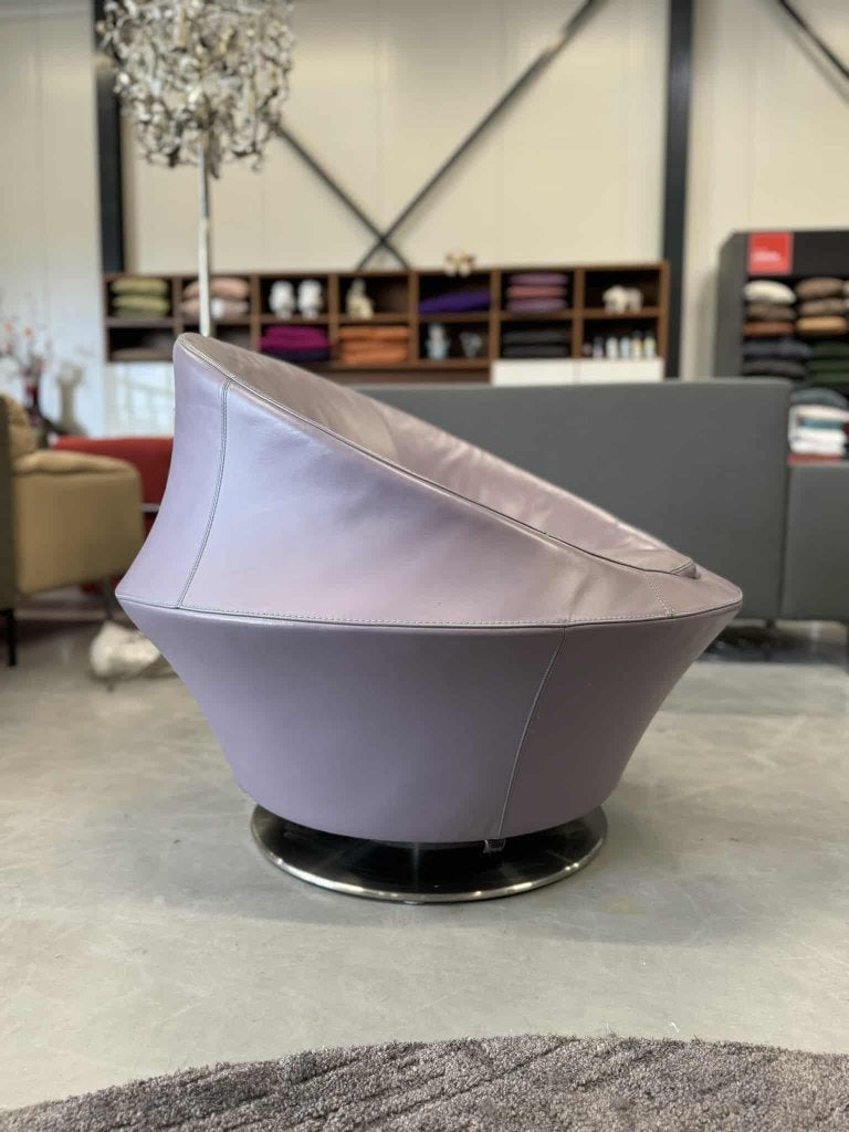 Als nieuw Leolux Ophelia Draai fauteuil leer design stoel, Leolux, Info@leolux.nl, Ophalen of Verzenden, Zo goed als nieuw