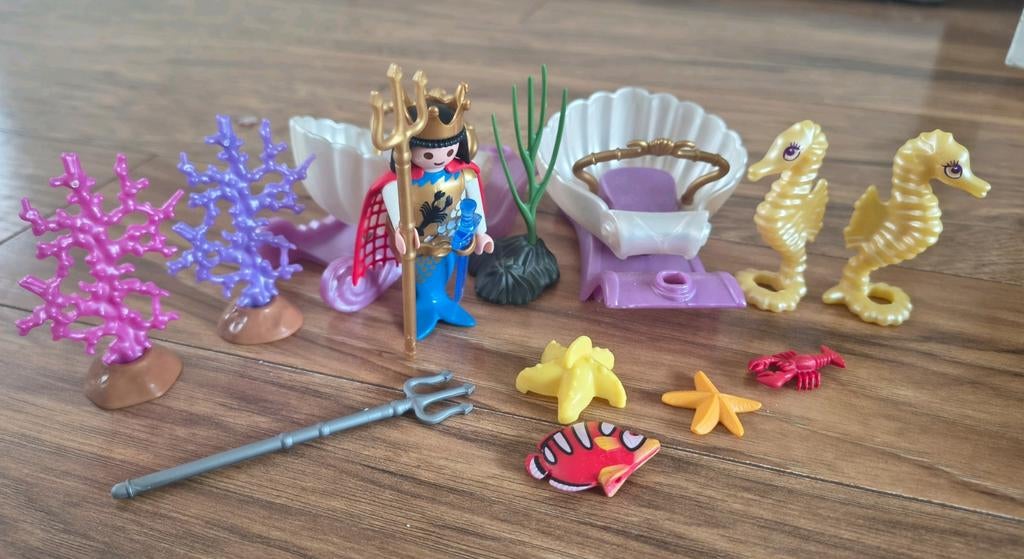 Playmobil Neptunus, zeedieren, 2 schelpvoertuigen, Ophalen of Verzenden, Gebruikt
