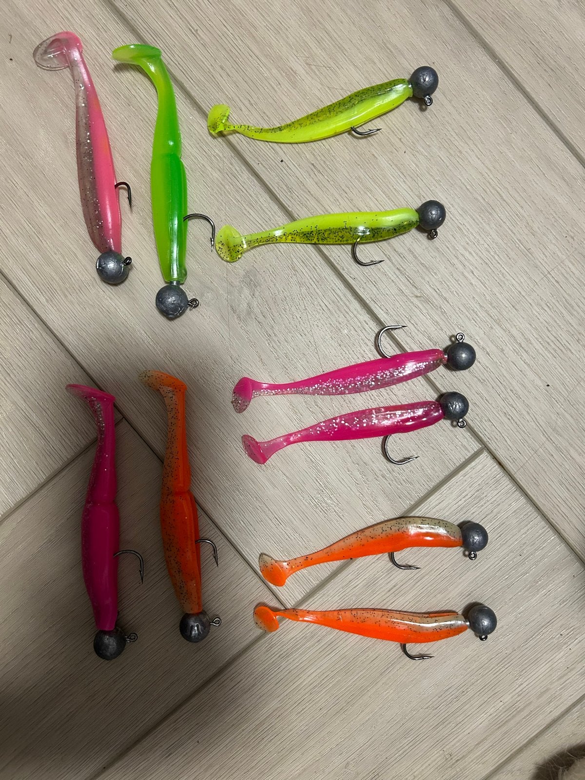 Softbait Kunstaas Set voor Zeebaars - Diverse Kleuren en Mat, Ophalen, Nieuw, Kunstaas