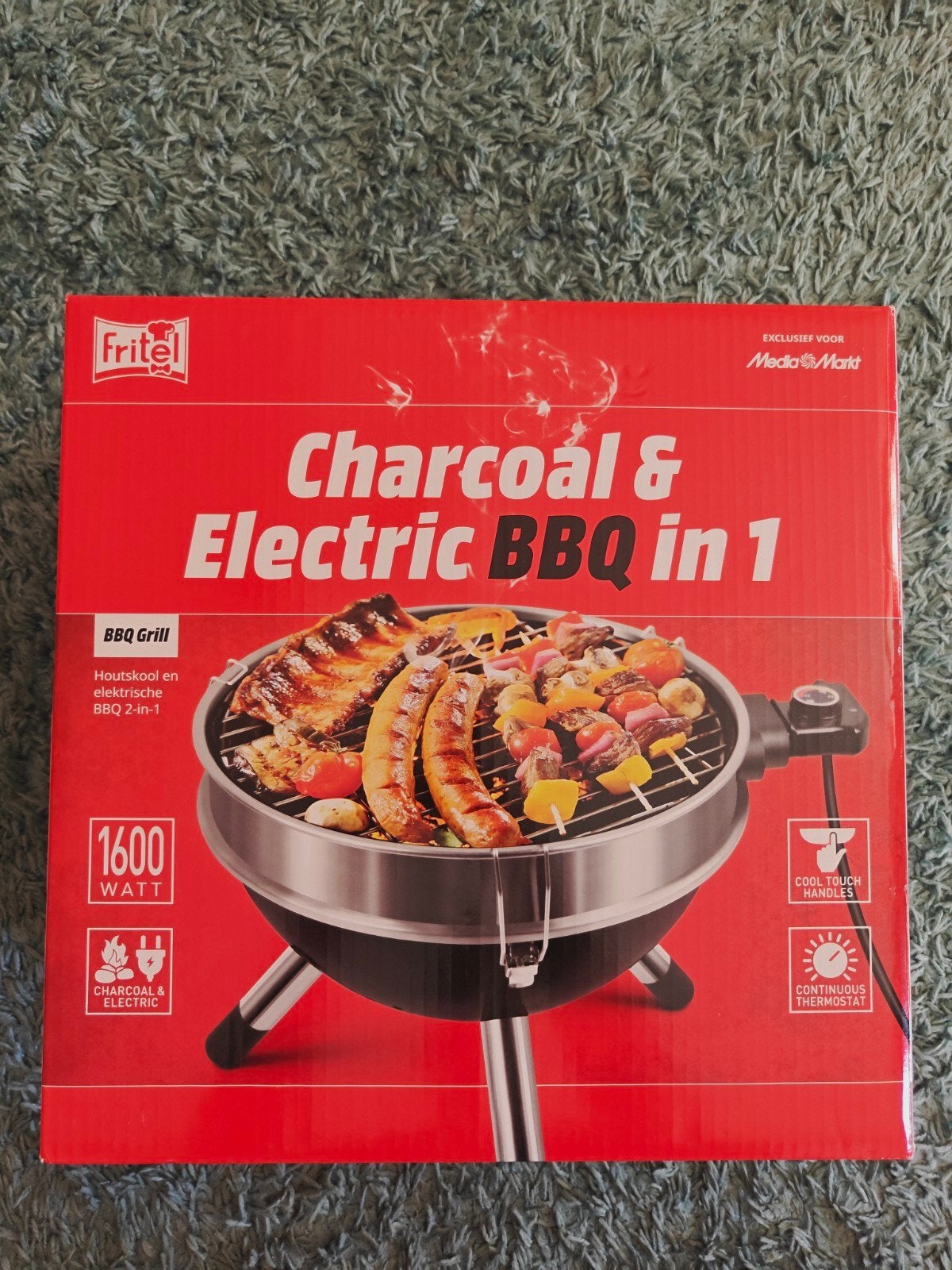 Fritel Houtskool & Elektrische BBQ 2-in-1 - Nieuw in doos, Ophalen, Nieuw, Fritel