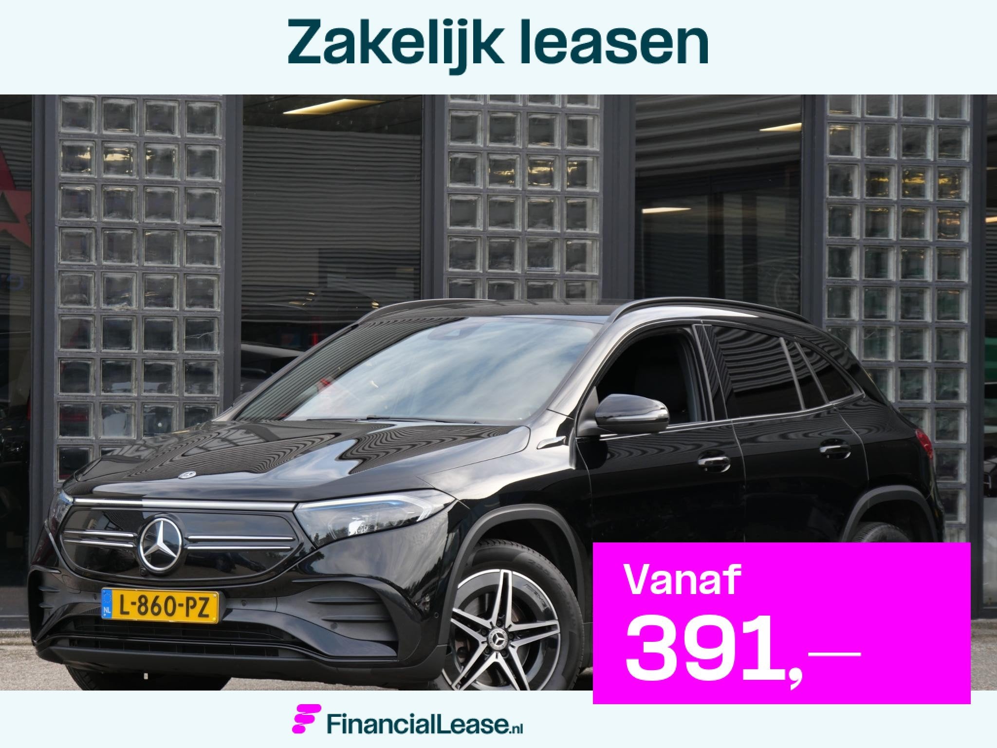 Mercedes-Benz EQA 67kWh AMG/ AMBIENT LIGHTING/ BLINDSPOT/ EL, Gebruikt, 750 kg, 190 pk, Zwart