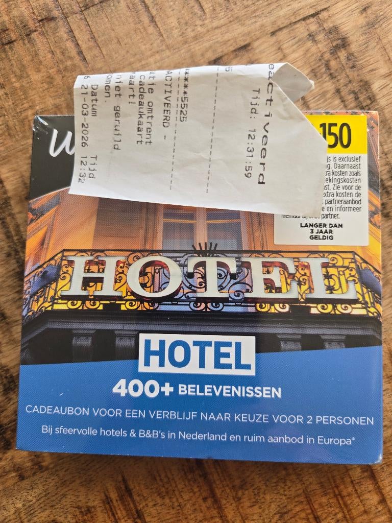 Wonderbox, Eén persoon, Cadeaubon, Overige typen