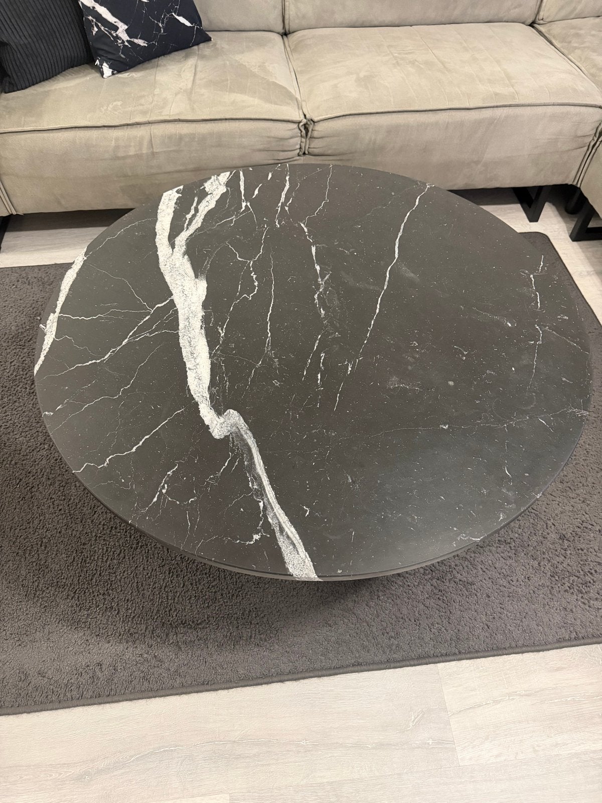 Ronde salontafel met marmerlook - Zwart/Wit, Overige materialen, Gebruikt, Rond, 5 – 50