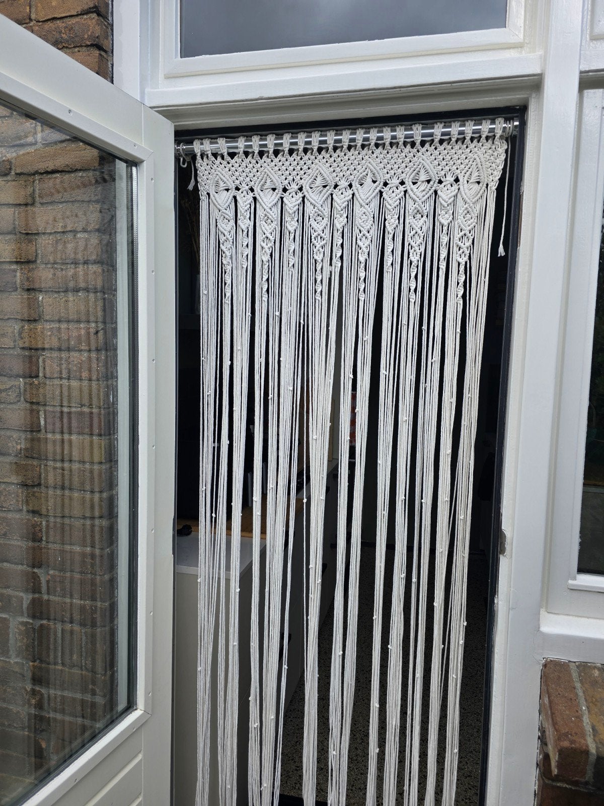 Handgeweven macramé/boho/ibizastijl deurgordijn / wandtapij, Nieuw, Ophalen of Verzenden, In te korten, Katoen