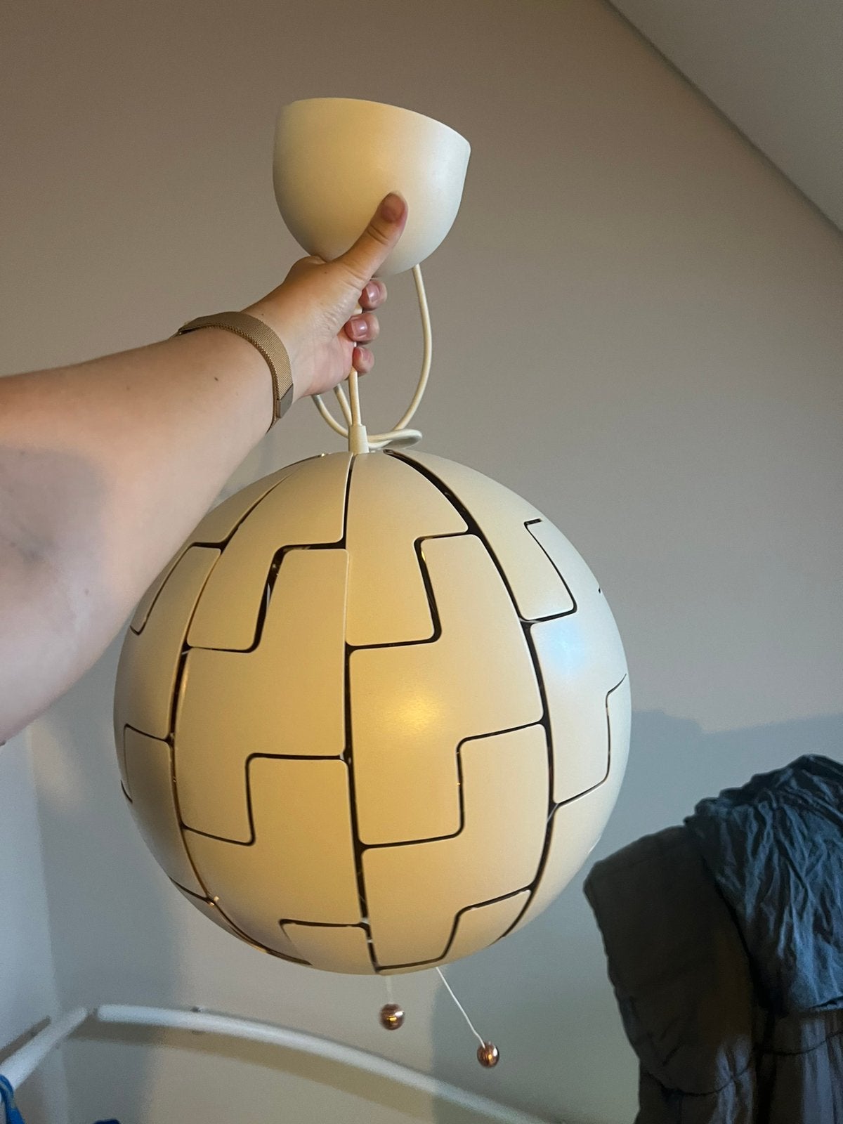 Hanglamp ikea ps2014 wit goud verstelbaar, Ophalen, Gebruikt, Kunststof