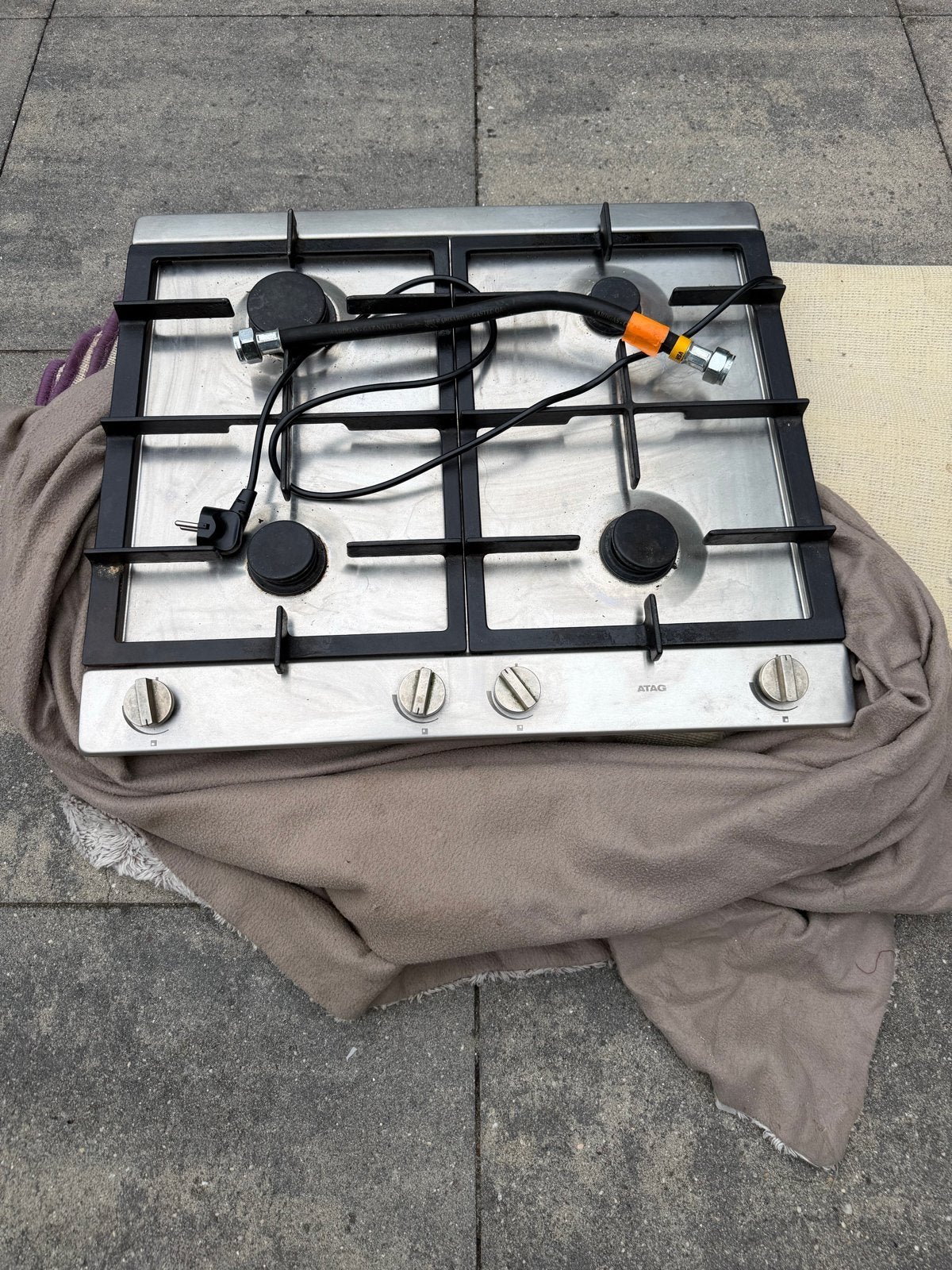 ATAG Gasfornuis 4-pits, RVS, Inbouw, Gebruikt, Inbouw, Gas, 4 kookzones