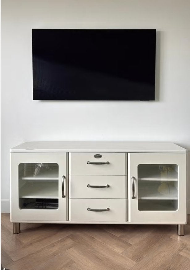 Malibu retro tv meubel van de trendhopper (wit/creme), Gebruikt, 100 tot 150 cm, Ophalen of Verzenden, Minder dan 100 cm