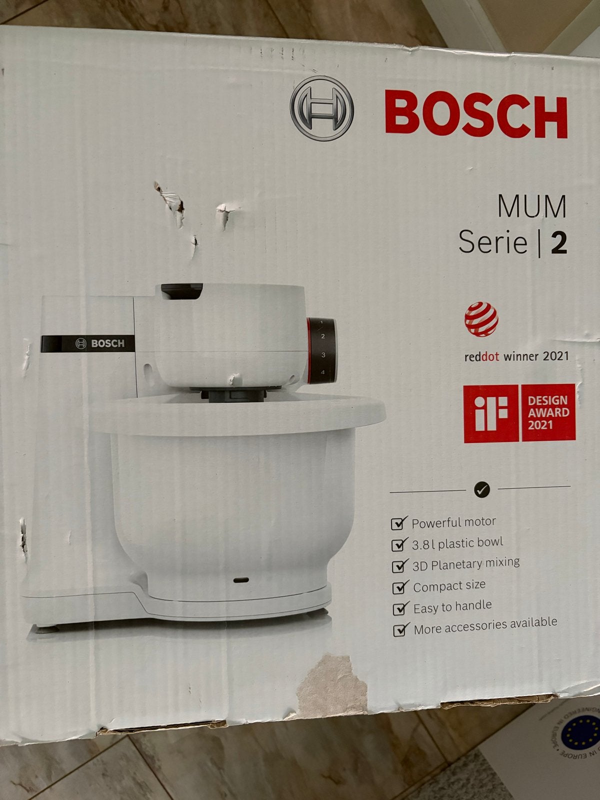 Bosch MUM Serie 2 Keukenmachine - Nieuw in doos, 3 tot 4 liter, Ophalen, Nieuw, 3 snelheden of meer