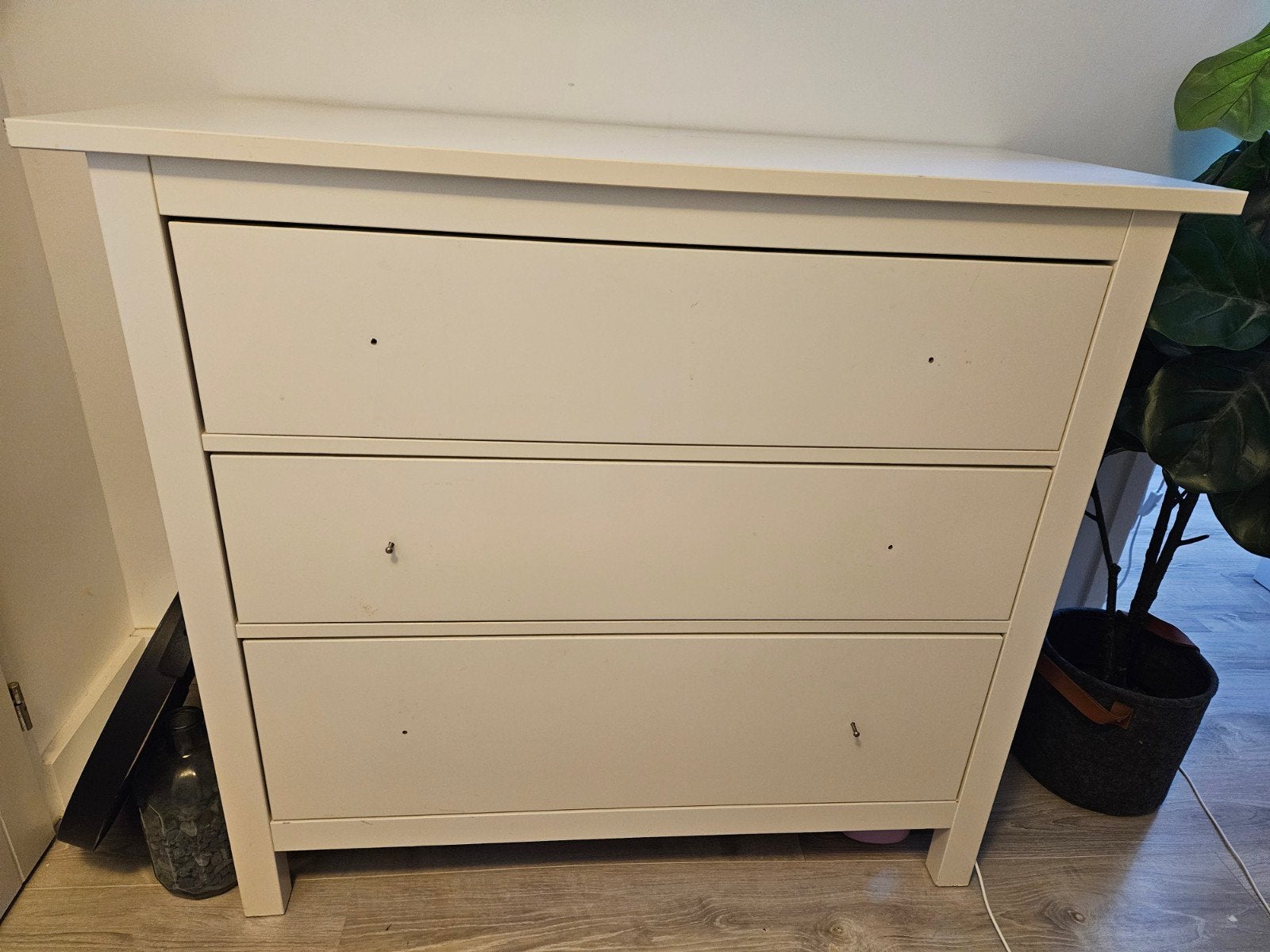 Ikea Witte ladekast met 3 laden - Gebruikt, Gebruikt, 100 tot 150 cm, Ophalen of Verzenden, 3 of 4 laden