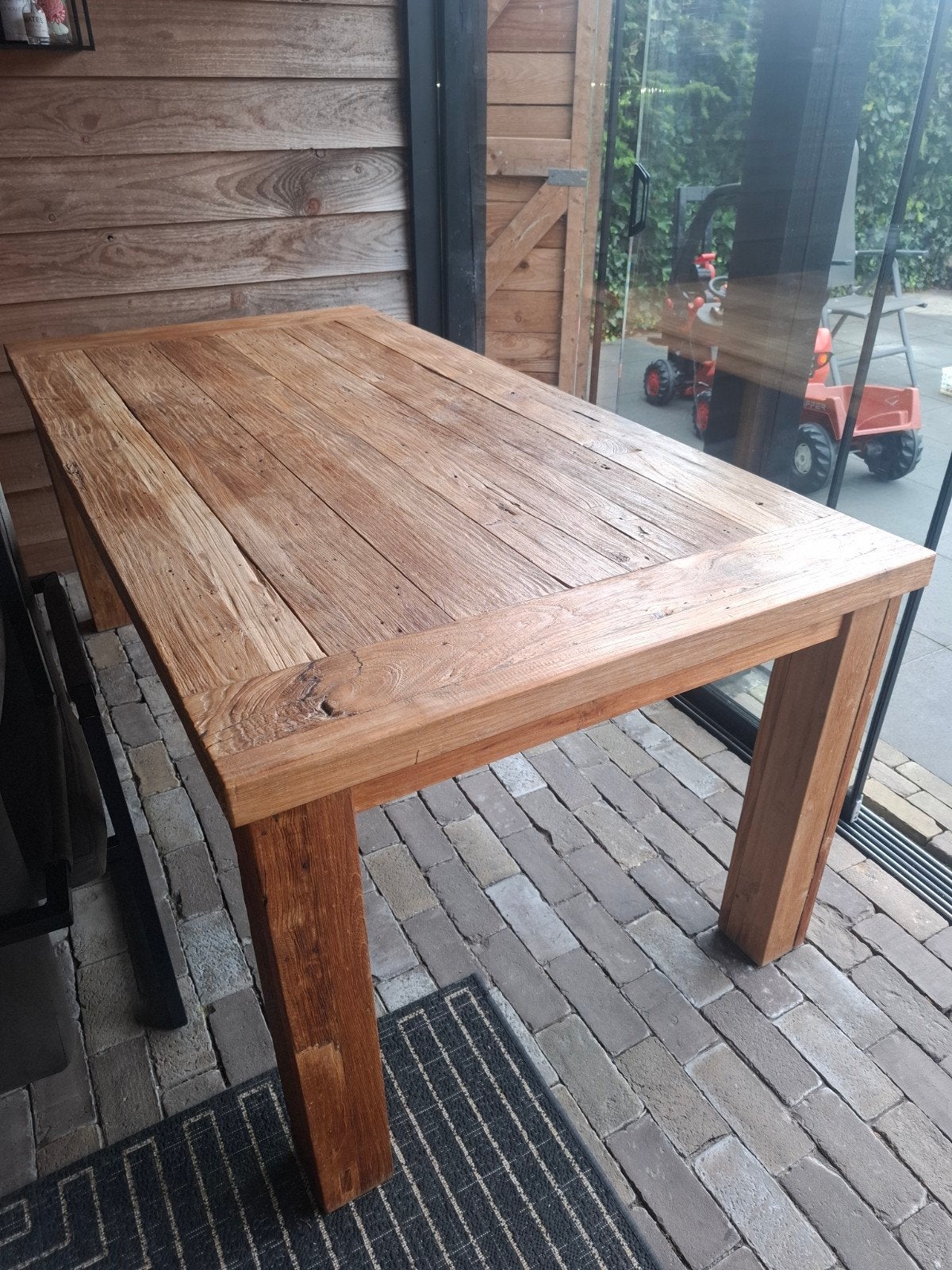 Houten eettafel, Huis en Inrichting, Ophalen, Gebruikt, 200 cm of meer, 50 tot 100 cm