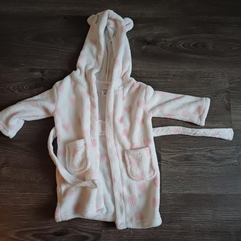 Zachte badjas maat 74 met oortjes, Kinderen en Baby's, Nacht- of Onderkleding, Jongetje of Meisje, Ophalen of Verzenden, Zo goed als nieuw