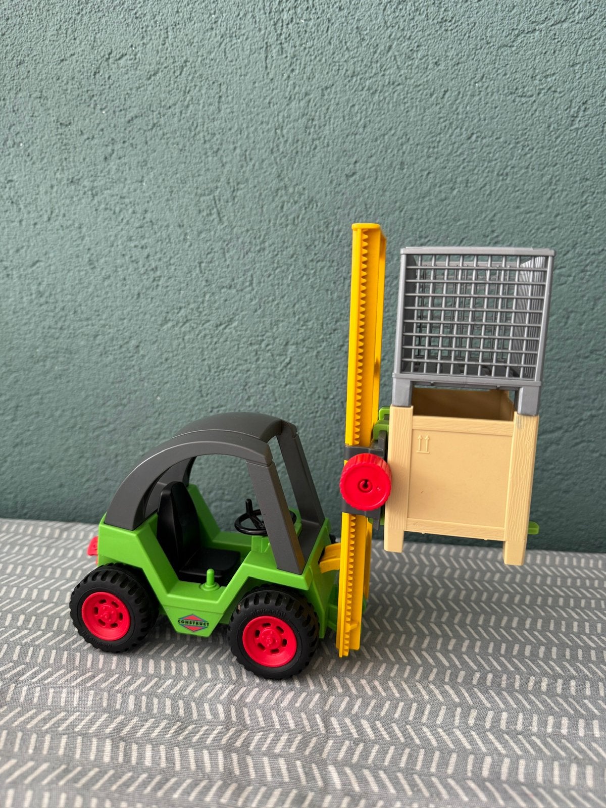 Playmobil Groene Heftruck met Bruder Kisten, Ophalen of Verzenden, Gebruikt