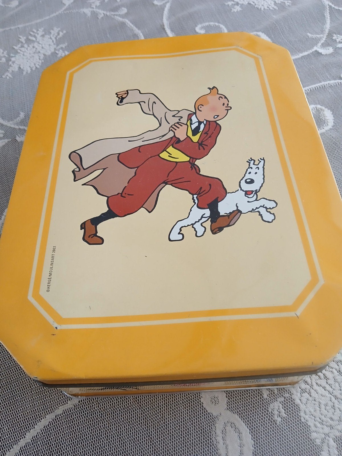 Blik Kuifje Herge, Ophalen of Verzenden, Gebruikt, Koek(jes), Overige merken