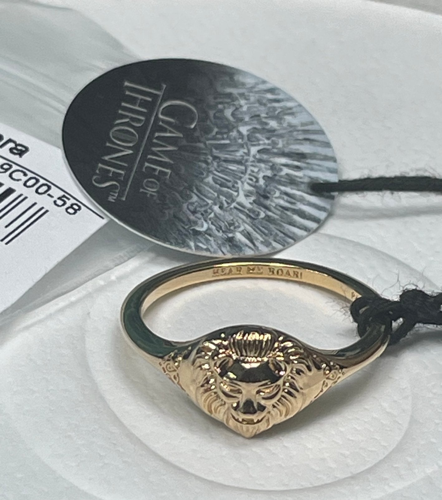 NIEUW Pandora Game of Thrones Lannister leeuwring maat 58, Ophalen, Nieuw, Dame, Goud