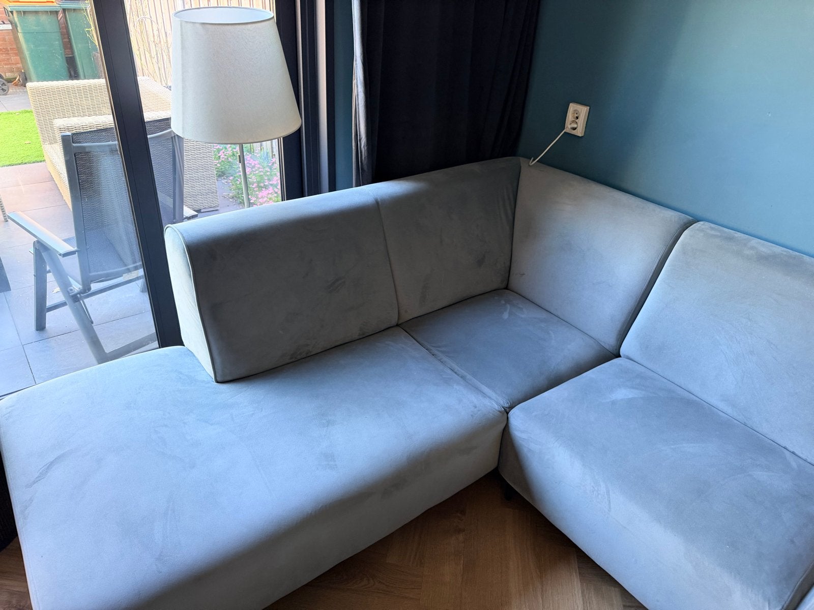 Foto 4 van Groen blauw hoekbank,