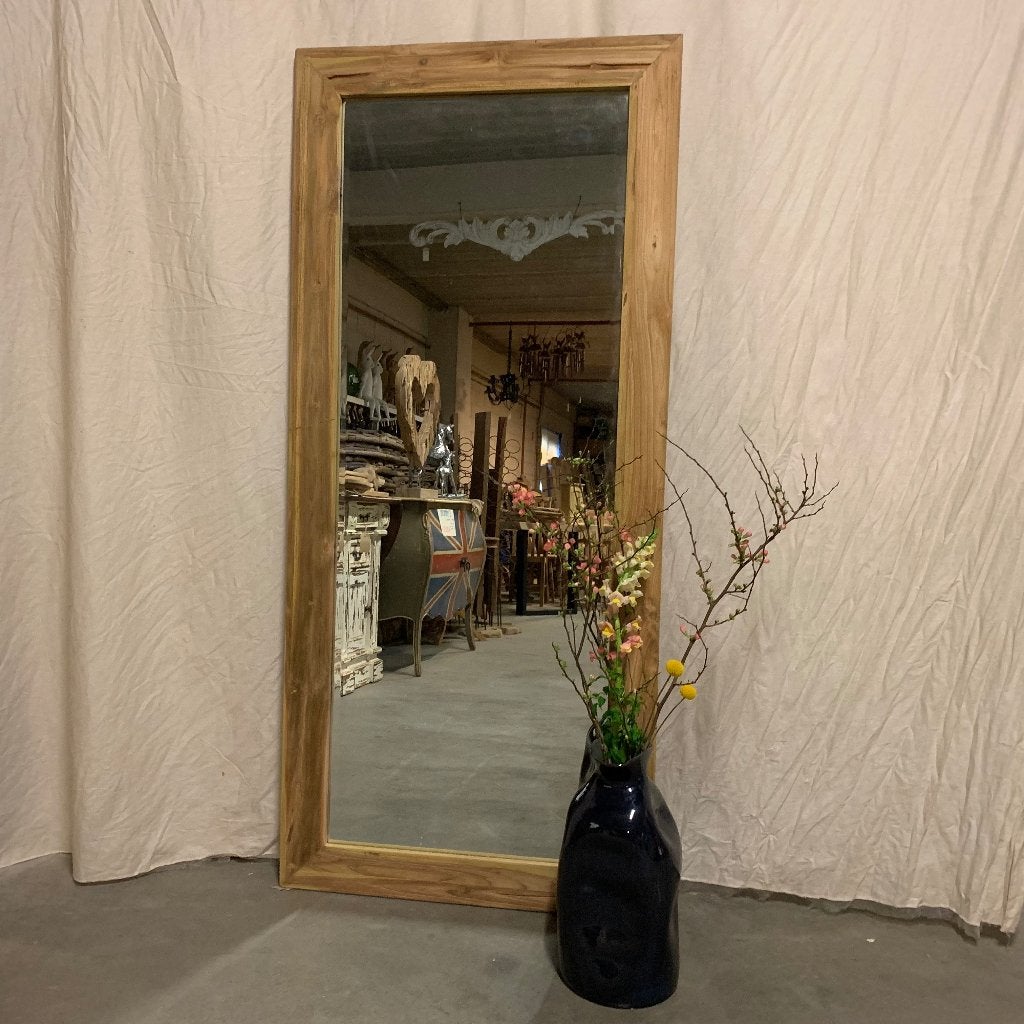 facet geslepen spiegel teak lijst 180 x 80 cm Gratis bezorgd, Huis en Inrichting, TTM Wonen, Meubels – (Perzische) Tapijten en Woonaccessoires