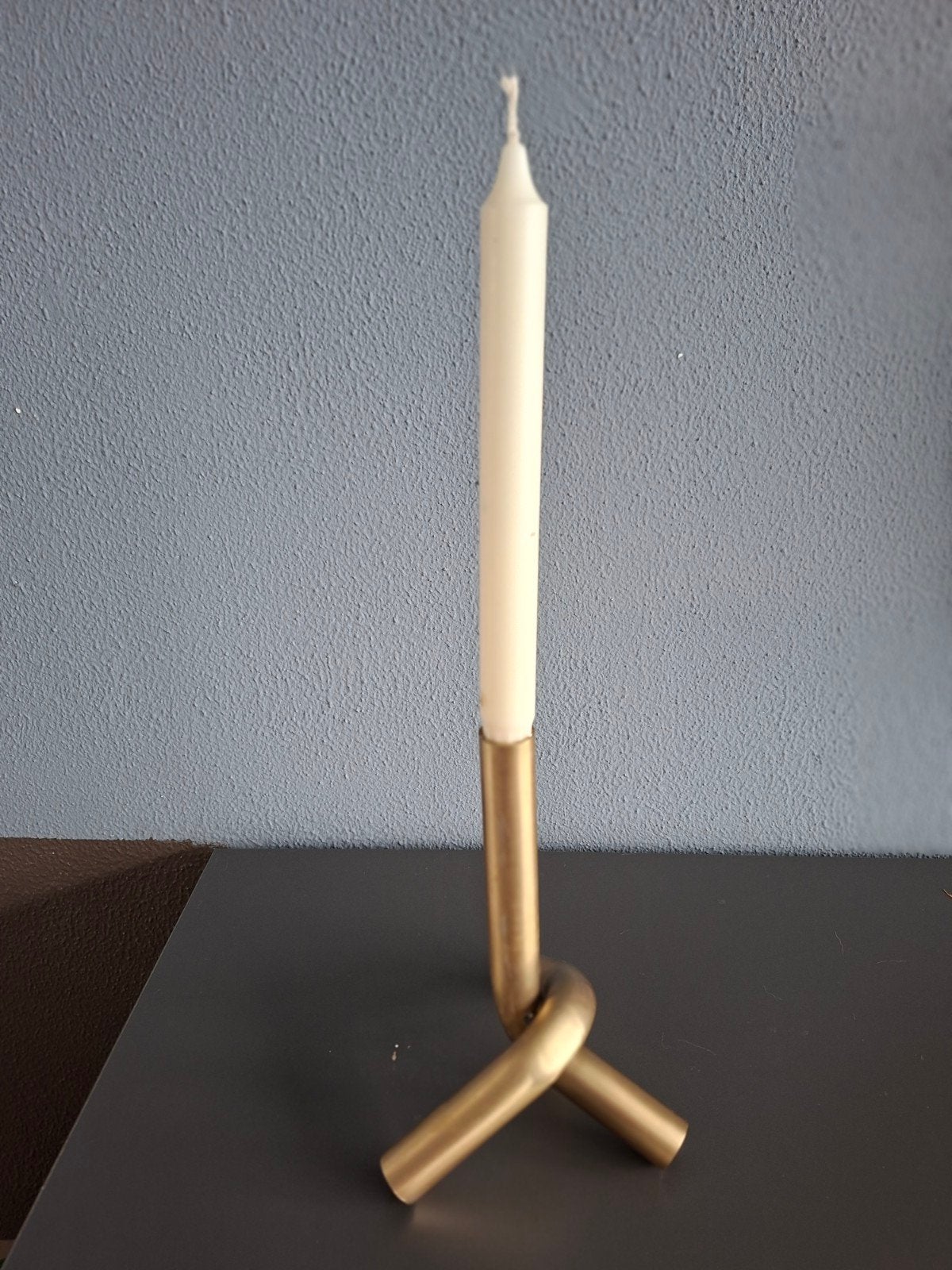 Kandelaar goudkleurig van metaal., Ophalen, Metaal, Kandelaar