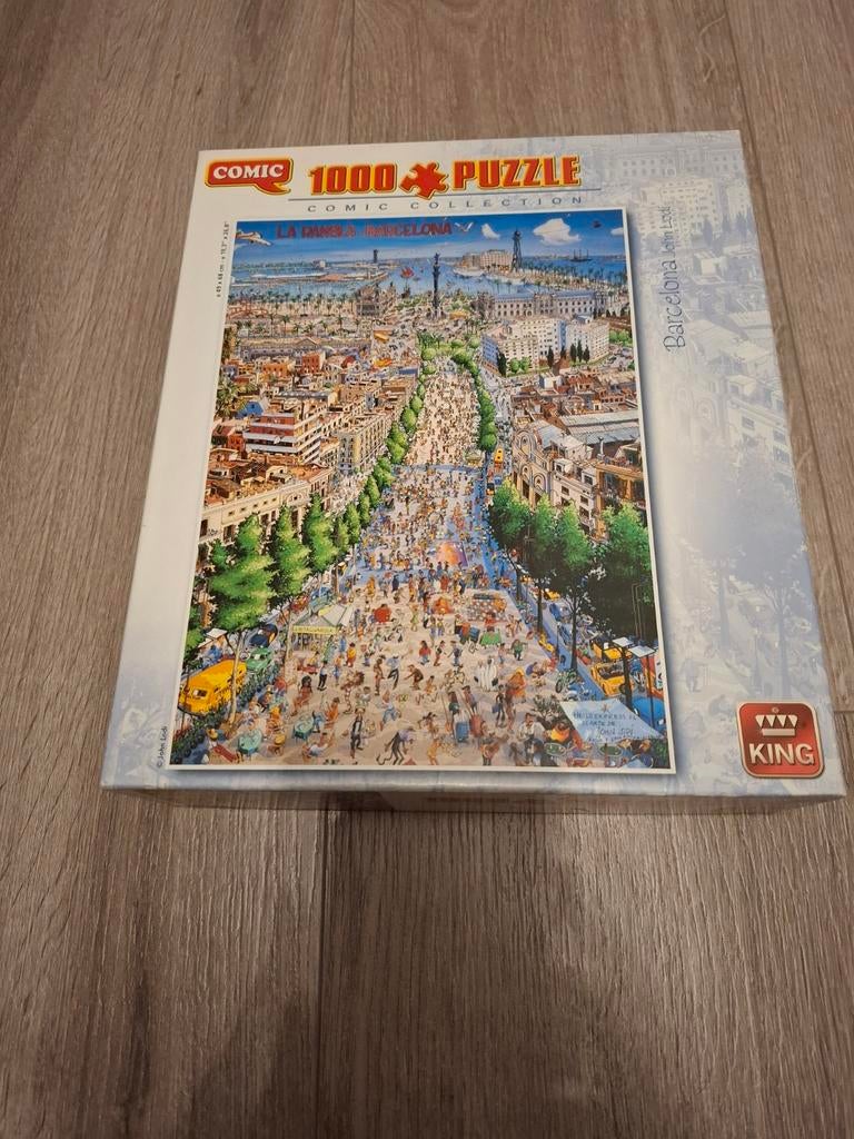 King Comic Collection 1000 stukjes puzzel Barcelona, Ophalen, 500 t/m 1500 stukjes, Nieuw, Legpuzzel