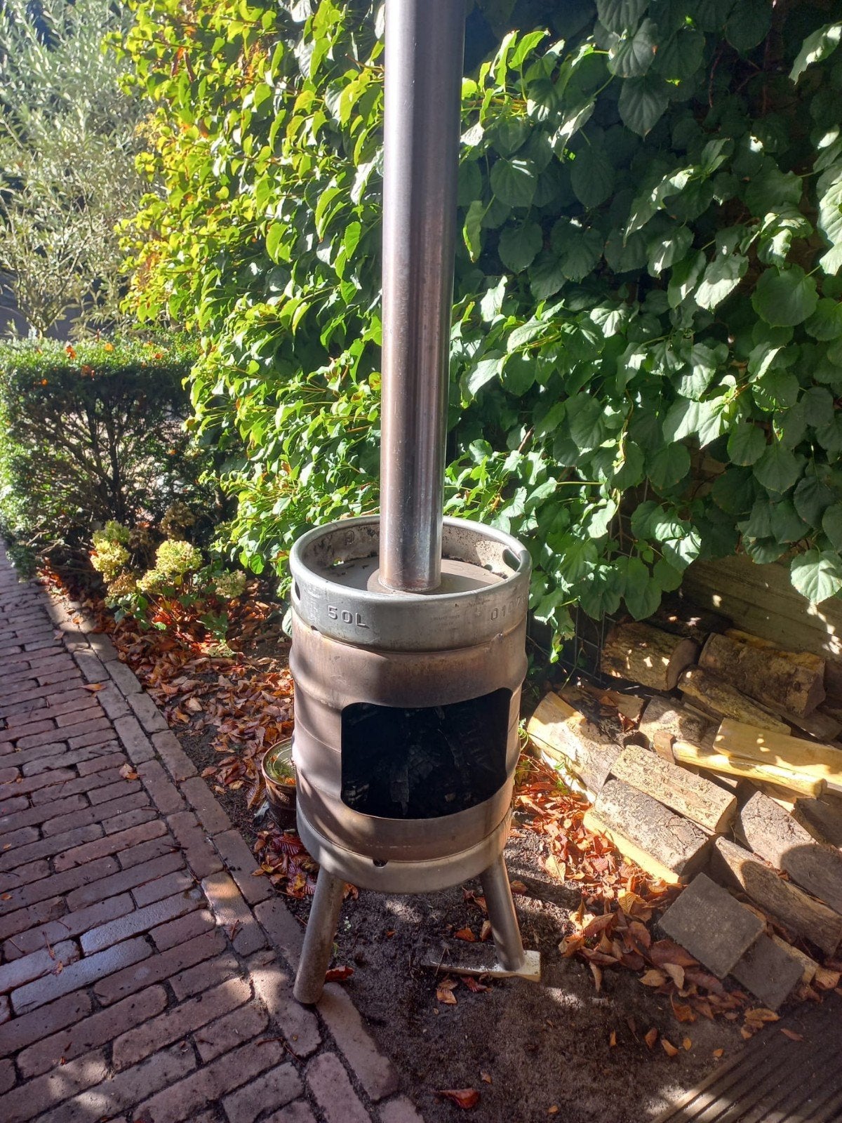 Unieke vuurton van biervat - Gezellige warmte voor buiten, Ophalen, Gebruikt, Vuurton