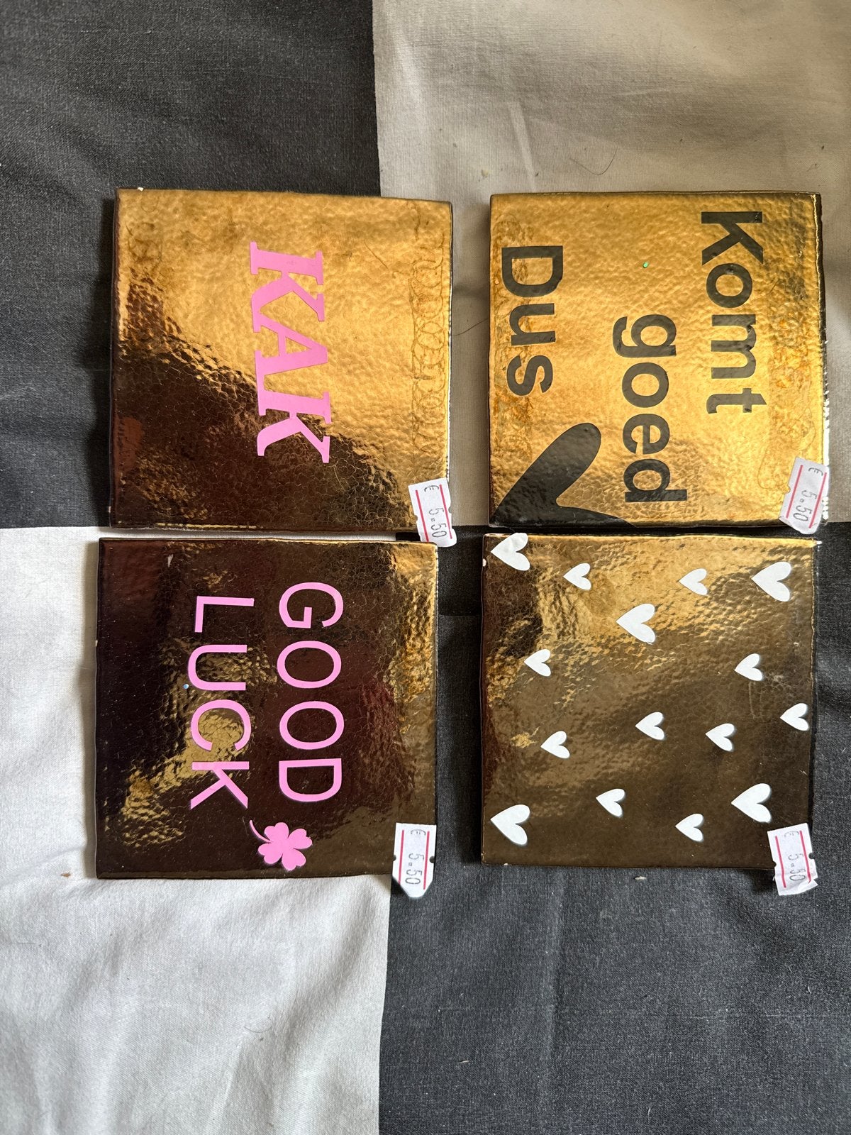 Decoratieve tegeltjes met spreuken en hartjes, Ophalen of Verzenden