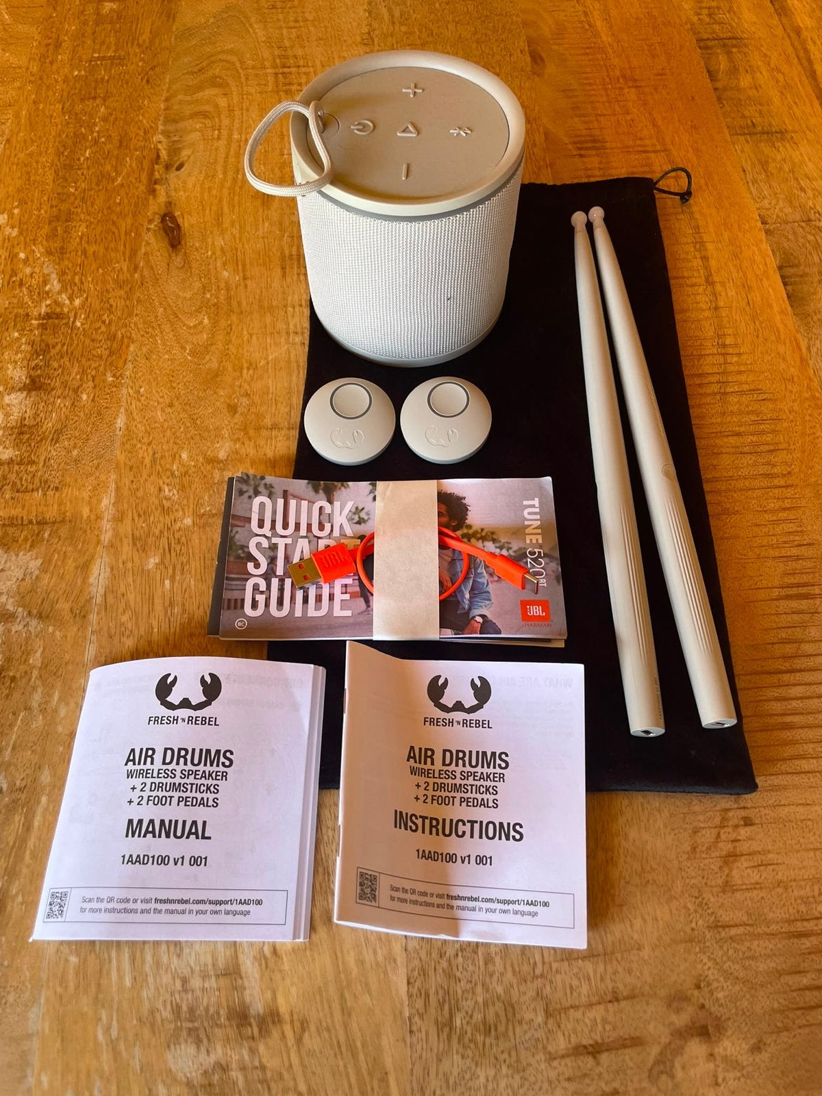 Fresh 'n Rebel Air Drums - Draadloze Speaker & Drumsticks, Ophalen, Zo goed als nieuw, Overige merken, Elektronisch