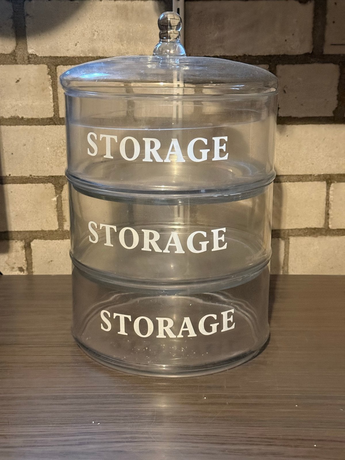 Glazen voorraadpot met 3 lagen - 'Storage', Ophalen, Gebruikt, Glas, Modern