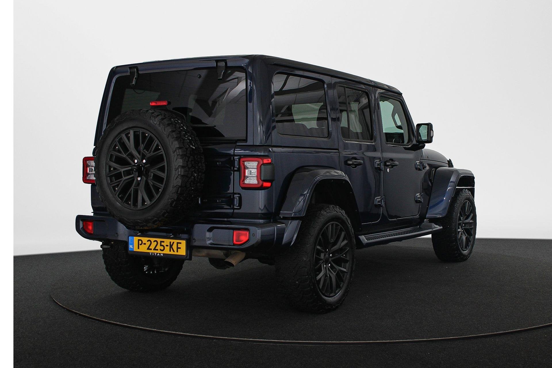 Jeep Wrangler 4xe 380pk TITAN, Auto's, Automaat, 4 cilinders, Cabriolet, Blauw