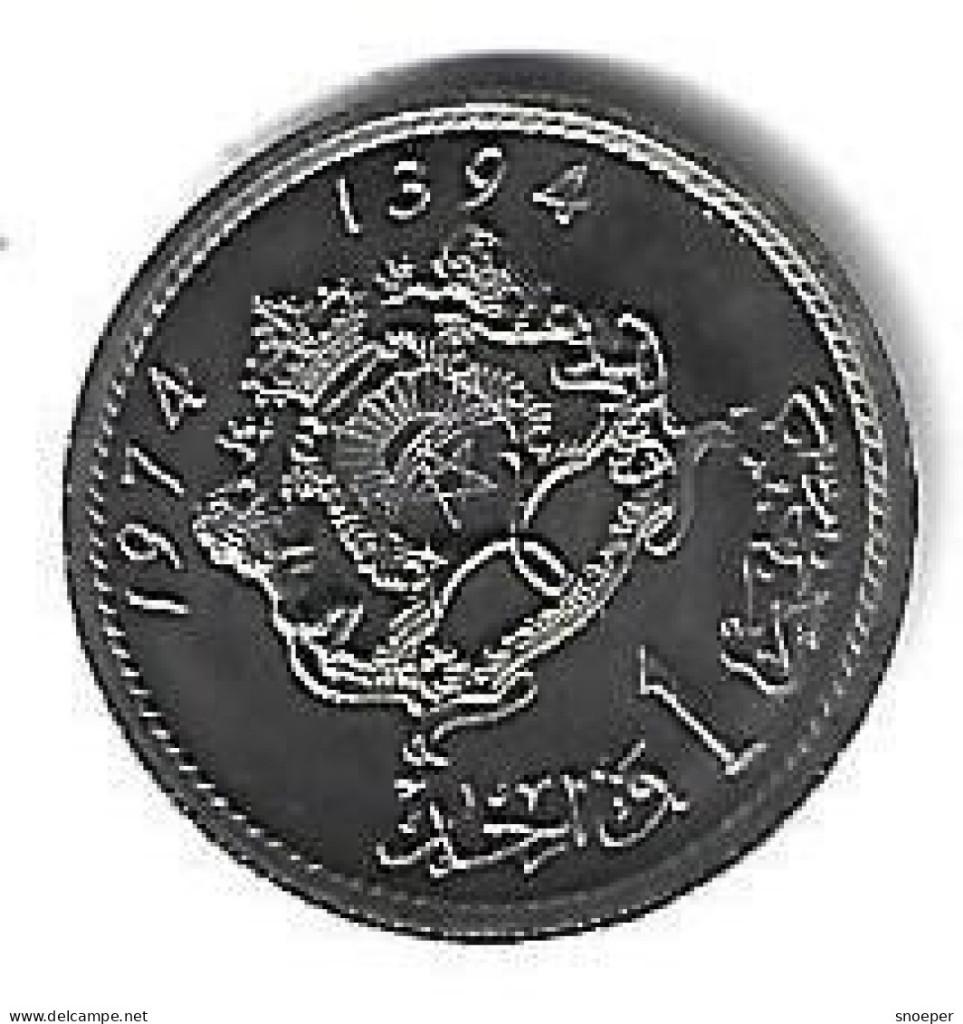 morocco 1 dirham 1974 km 63 unc, Verzenden, Overige landen, Losse munt