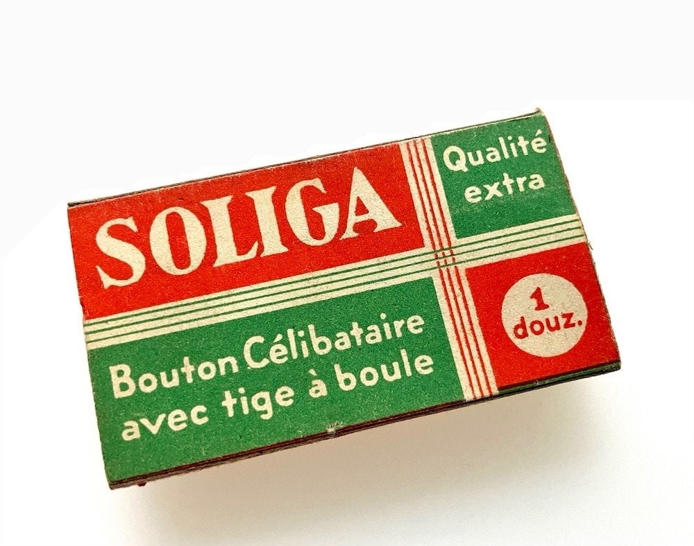 Vintage metalen knopen - Soliga Solide Elegant - Jaren 40, Ophalen of Verzenden, Nieuw, Knoop of Knopen
