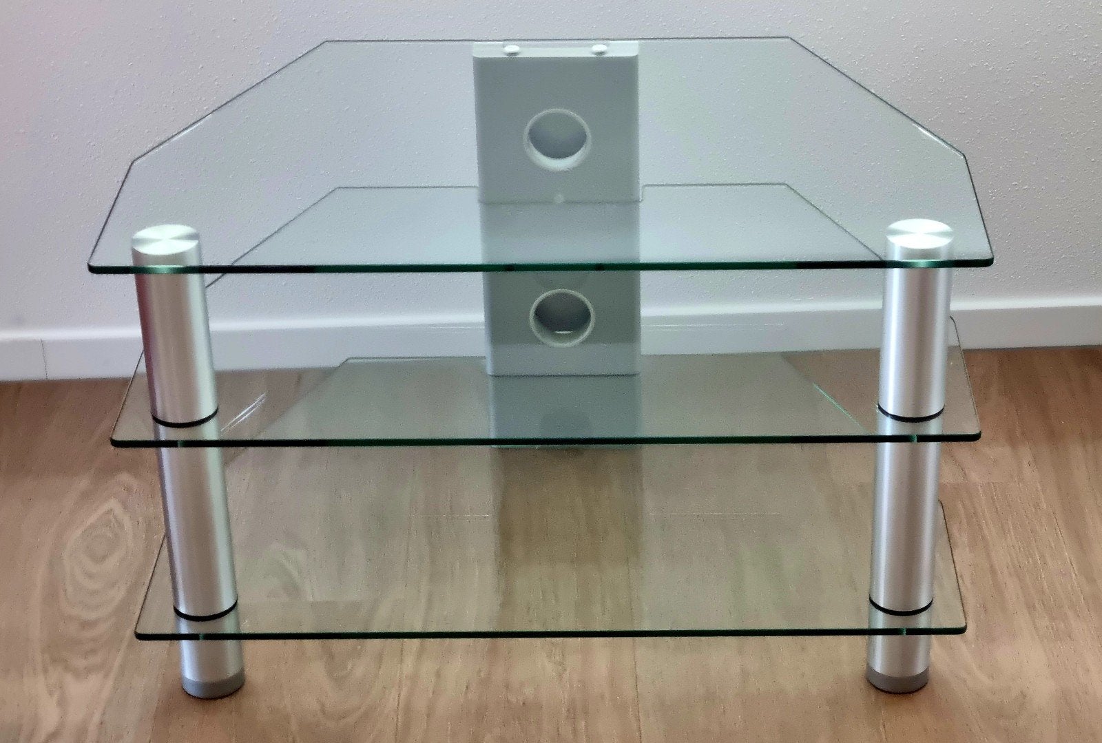 Design tv- en audiomeubel van het merk Aldenkamp, Ophalen, 50 tot 100 cm, Zo goed als nieuw, Glas