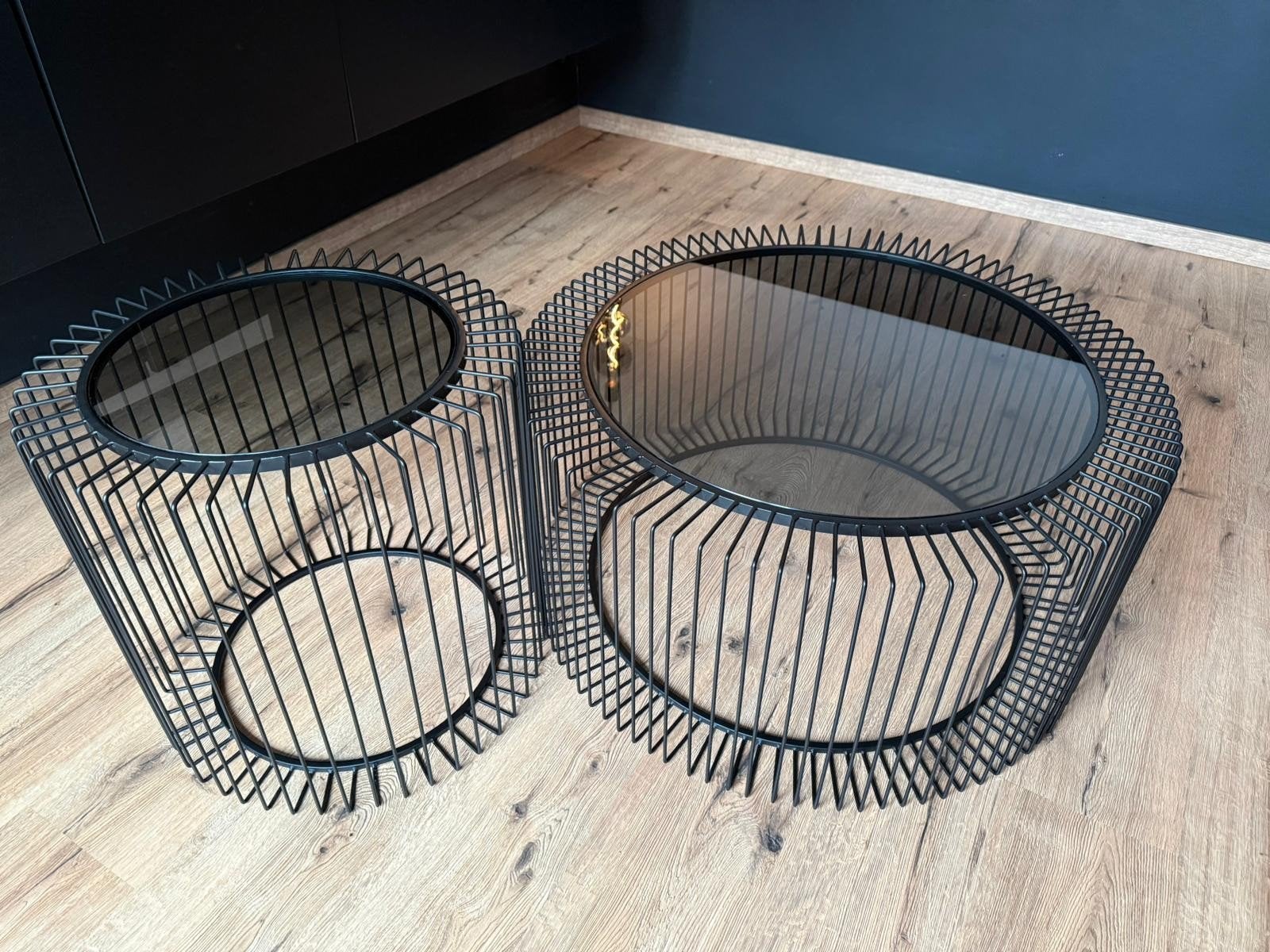 2x salon tafels Riverdale, model Rocco, zwart!, Ophalen, Rond, Minder dan 55 cm