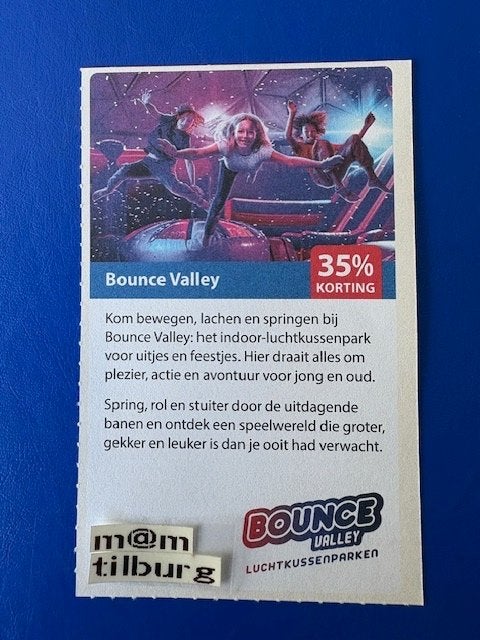 Bounce Valley 35% korting tot 1-7-2027, Drie personen of meer, Kortingsbon, Overige typen