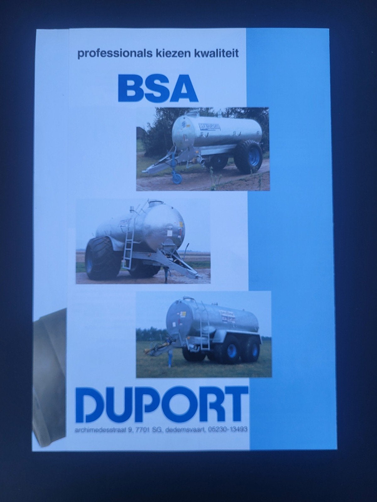 tractor folder BSA Duport mengmesttanks, Ophalen of Verzenden, Zo goed als nieuw