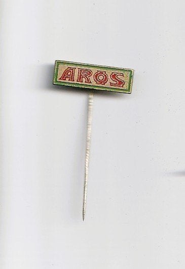 oude speld van AROS landbouwmachines, Ophalen of Verzenden, Gebruikt, Overige onderwerpen, Speldje of Pin
