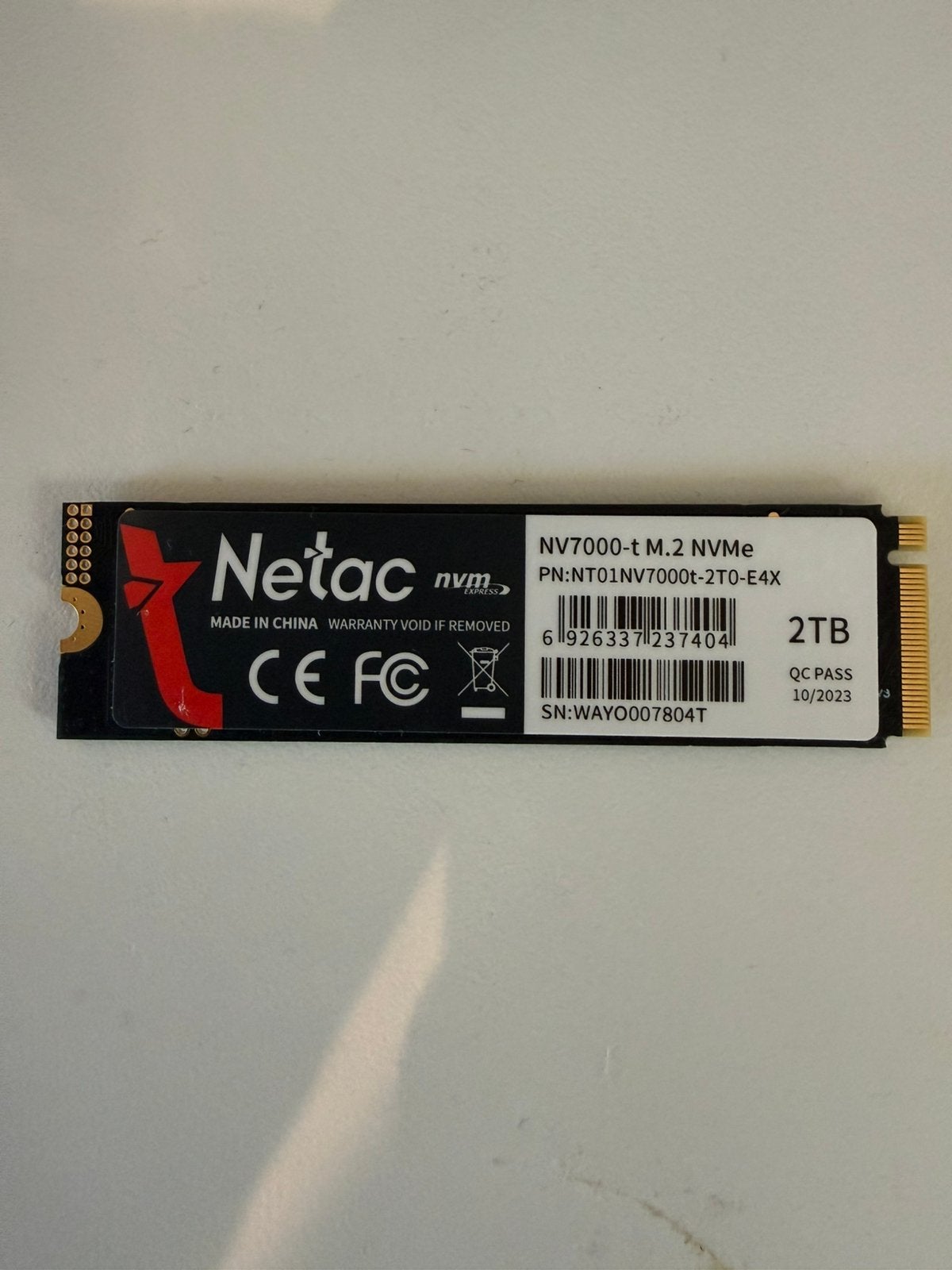 Nectac 2TB NVMI M.2 SSD NV7000, Ophalen of Verzenden, Zo goed als nieuw, Desktop