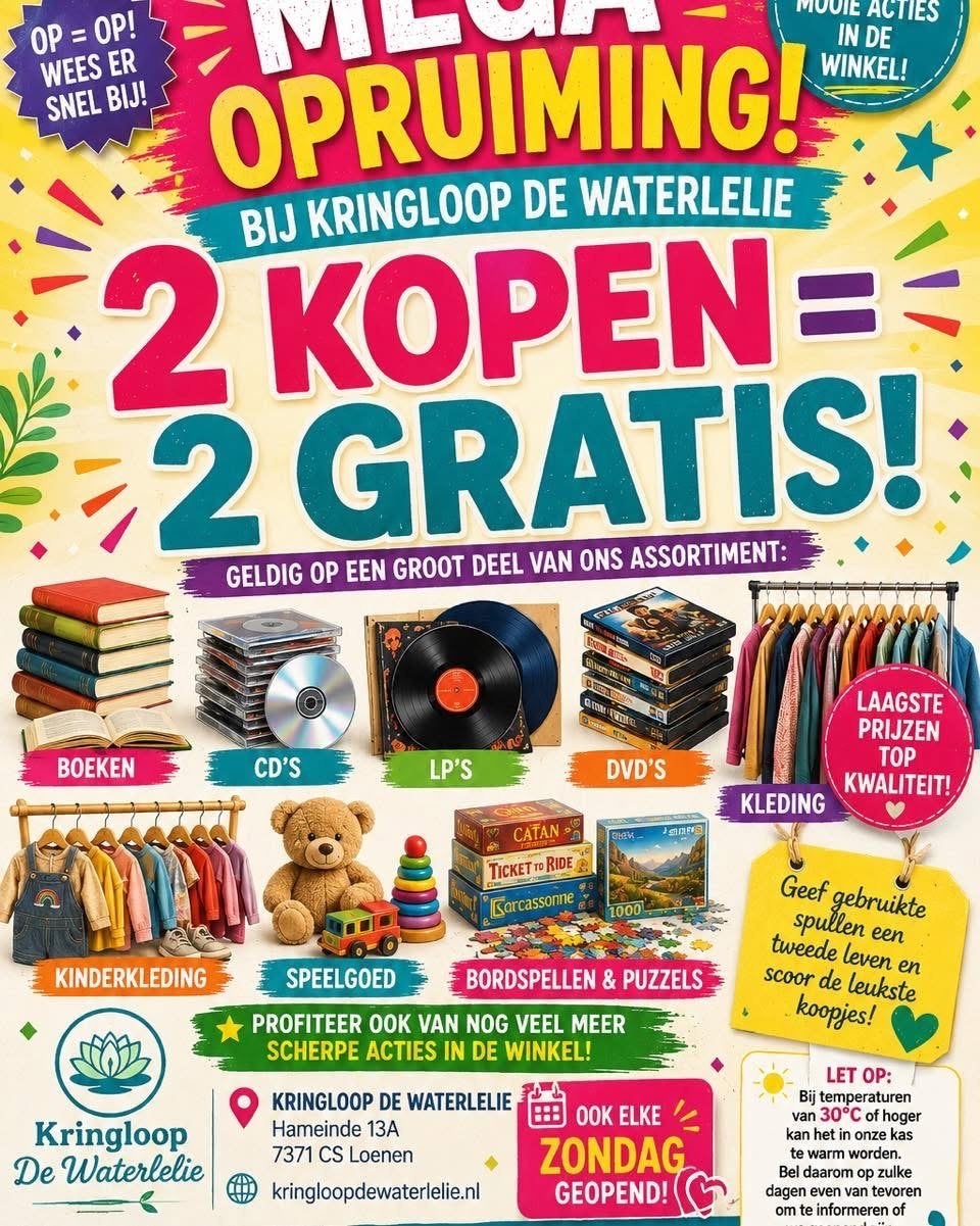 CD's, kleding en meer-Mega Opruiming Kringloop De Waterlelie, Diversen, Rommelmarktspullen, Gebruikt, Ophalen