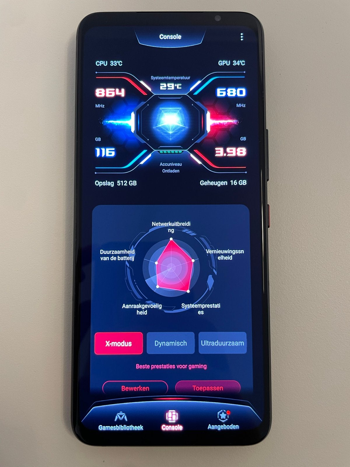 Asus ROG Phone 7 16GB RAM / 512GB, Ophalen, Overige modellen, Zo goed als nieuw, Zonder simlock